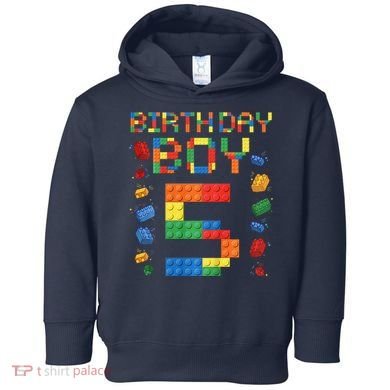 5th Birthday 5 Years Old Block Building Gift Toddler Hoodie
