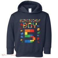 5th Birthday 5 Years Old Block Building Gift Toddler Hoodie thumb 0