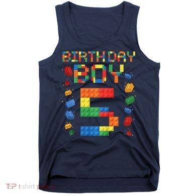 5th Birthday 5 Years Old Block Building Gift Tank Top