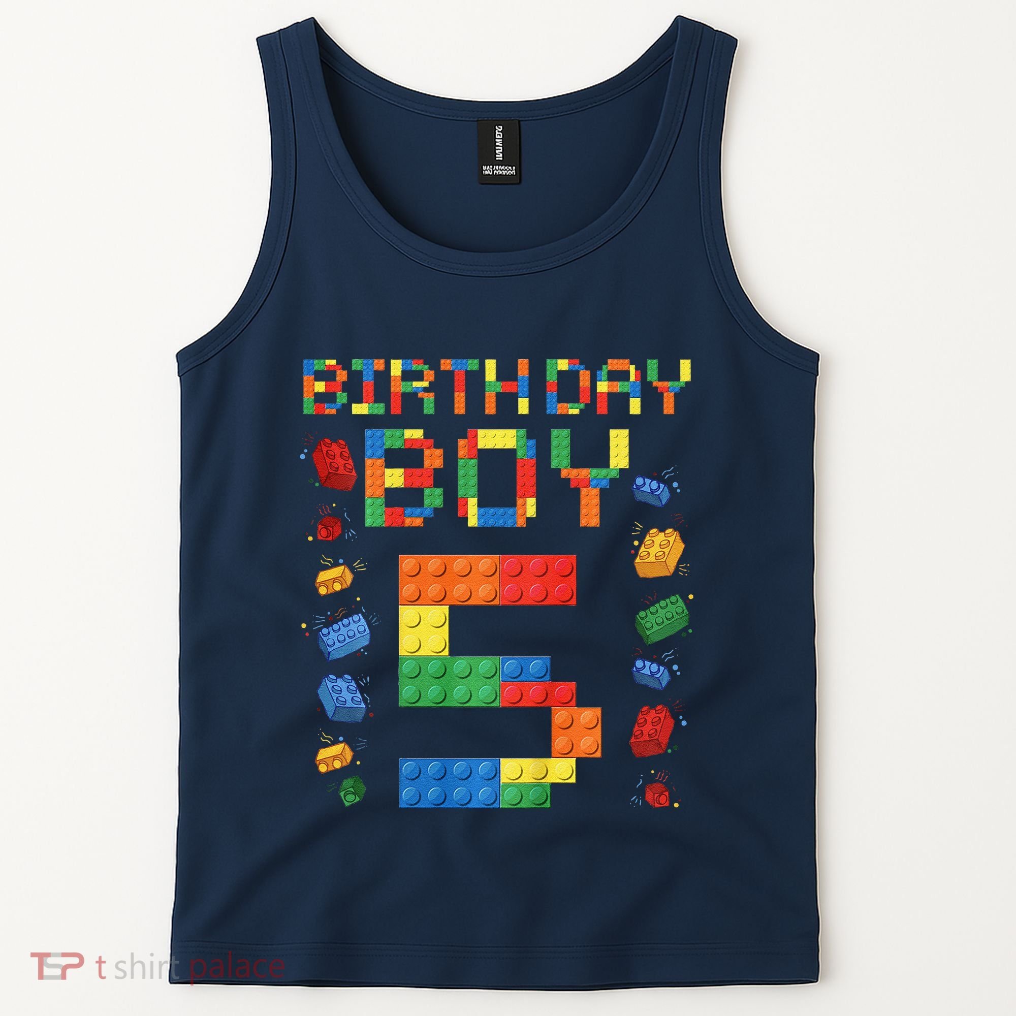 5th Birthday 5 Years Old Block Building Gift Tank Top