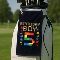 5th Birthday 5 Years Old Block Building Gift Golf Towel thumb 2