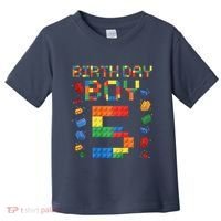5th Birthday 5 Years Old Block Building Gift Toddler T-Shirt thumb 0