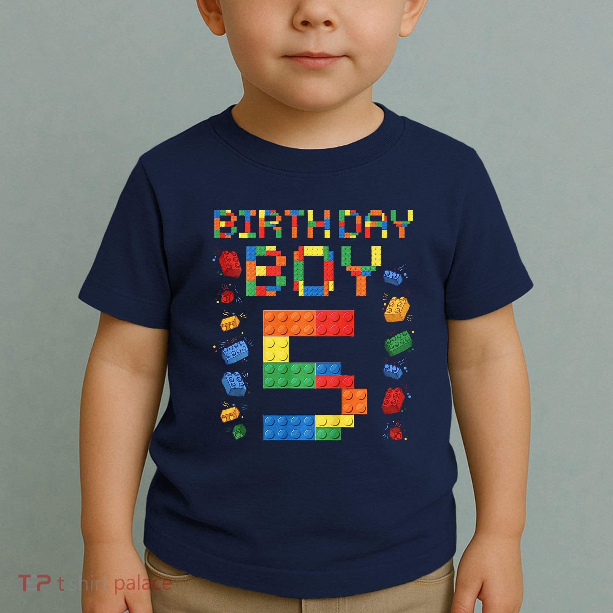 5th Birthday 5 Years Old Block Building Gift Toddler T-Shirt