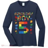 5th Birthday 5 Years Old Block Building Gift Women's Long Sleeve Shirt thumb 0