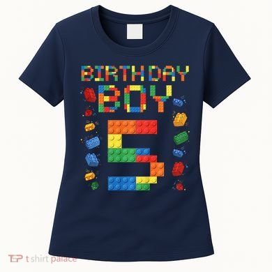 5th Birthday 5 Years Old Block Building Gift Women's T-Shirt
