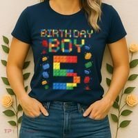 5th Birthday 5 Years Old Block Building Gift Women's T-Shirt thumb 2