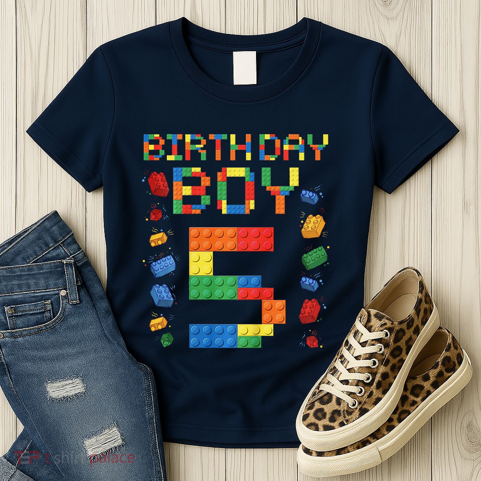 5th Birthday 5 Years Old Block Building Gift Women's T-Shirt