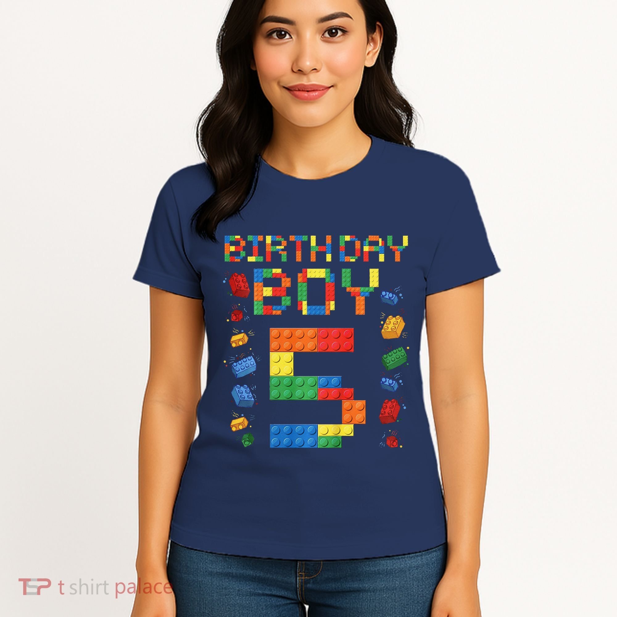 5th Birthday 5 Years Old Block Building Gift Women's T-Shirt