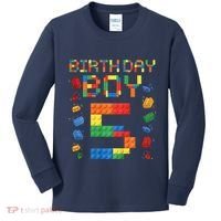 5th Birthday 5 Years Old Block Building Gift Kids Long Sleeve Shirt thumb 0