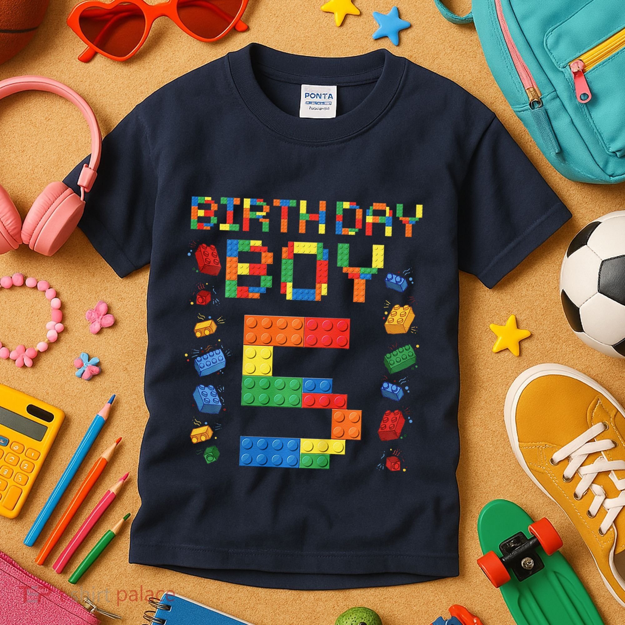 5th Birthday 5 Years Old Block Building Gift Kids T-Shirt