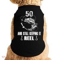 50th Birthday And Still Keeping It Reel Fishing Doggie Tank thumb 0