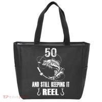 50th Birthday And Still Keeping It Reel Fishing Tote Bag thumb 0