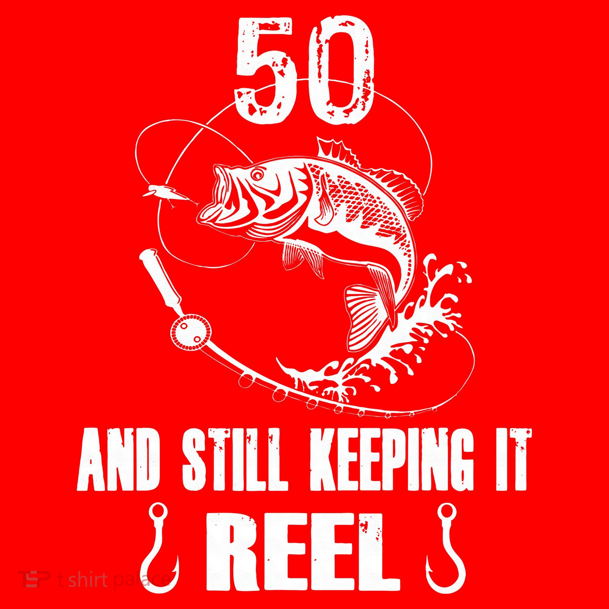 50th Birthday And Still Keeping It Reel Fishing Santa Hat