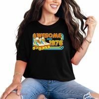 50th Birthday Awesome Since 1976 Retro Roller Skates  Comfort Colors T-Shirt thumb 0