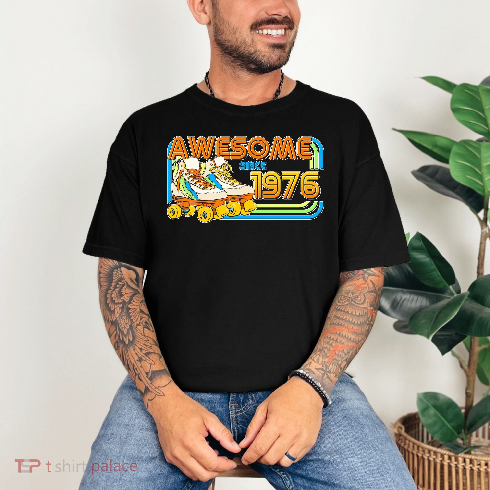 50th Birthday Awesome Since 1976 Retro Roller Skates  Comfort Colors T-Shirt