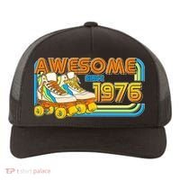 50th Birthday Awesome Since 1976 Retro Roller Skates  Yupoong Adult 5-Panel Trucker Hat thumb 0