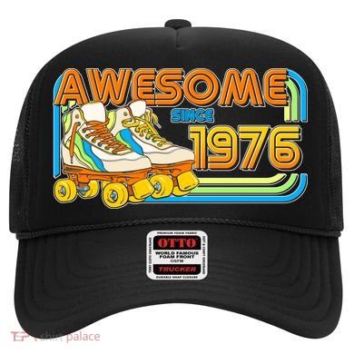 50th Birthday Awesome Since 1976 Retro Roller Skates  Hat