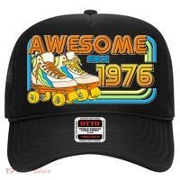 50th Birthday Awesome Since 1976 Retro Roller Skates  Hat thumb 0