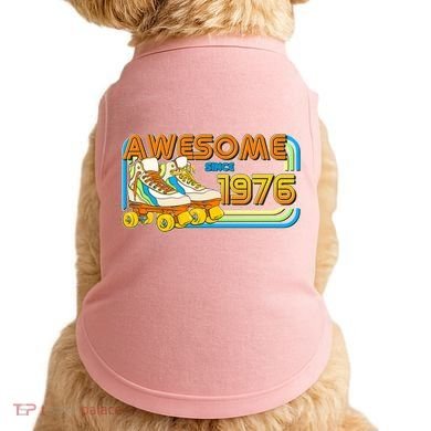 50th Birthday Awesome Since 1976 Retro Roller Skates  Doggie Tank