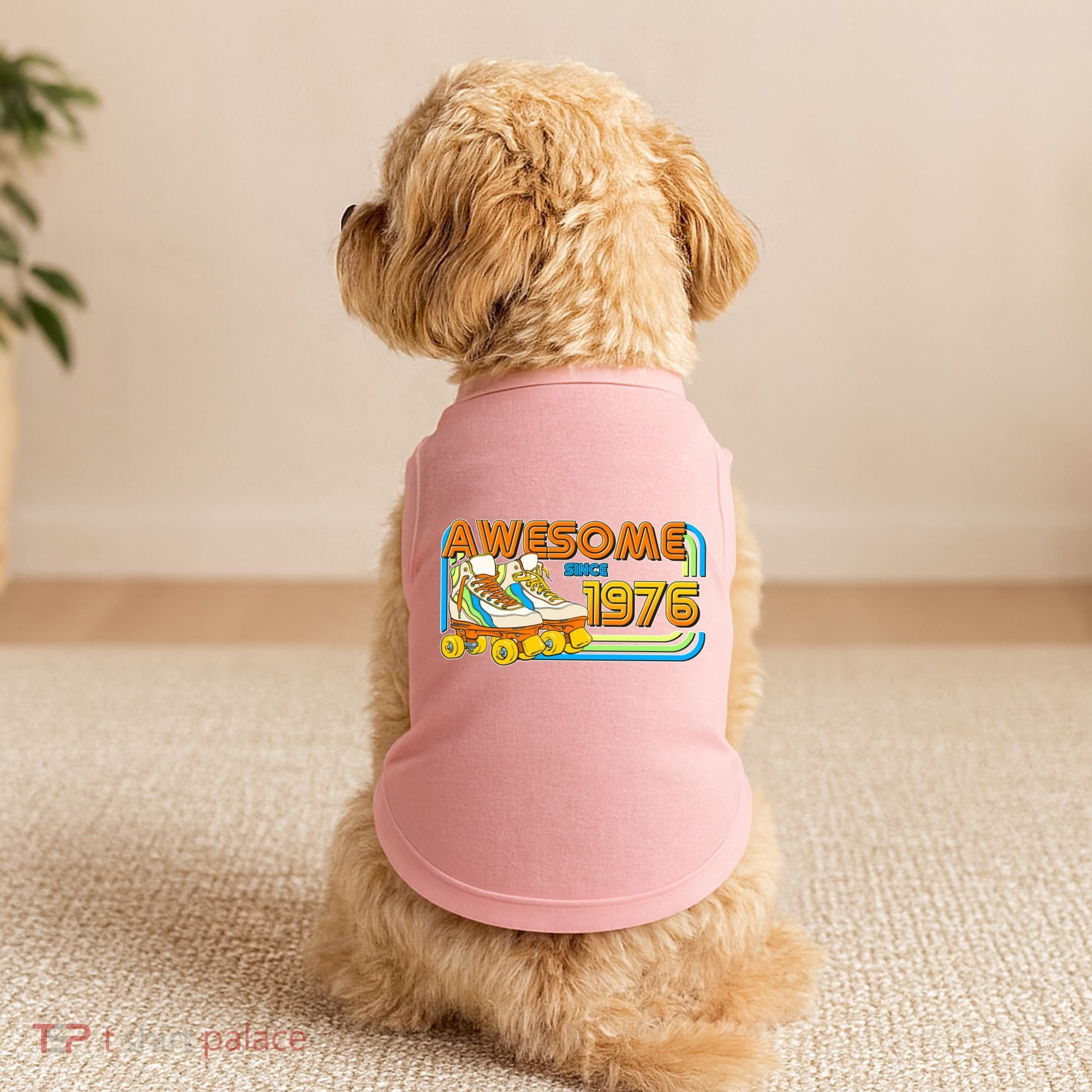 50th Birthday Awesome Since 1976 Retro Roller Skates  Doggie Tank