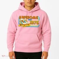 50th Birthday Awesome Since 1976 Retro Roller Skates  Hoodie thumb 2