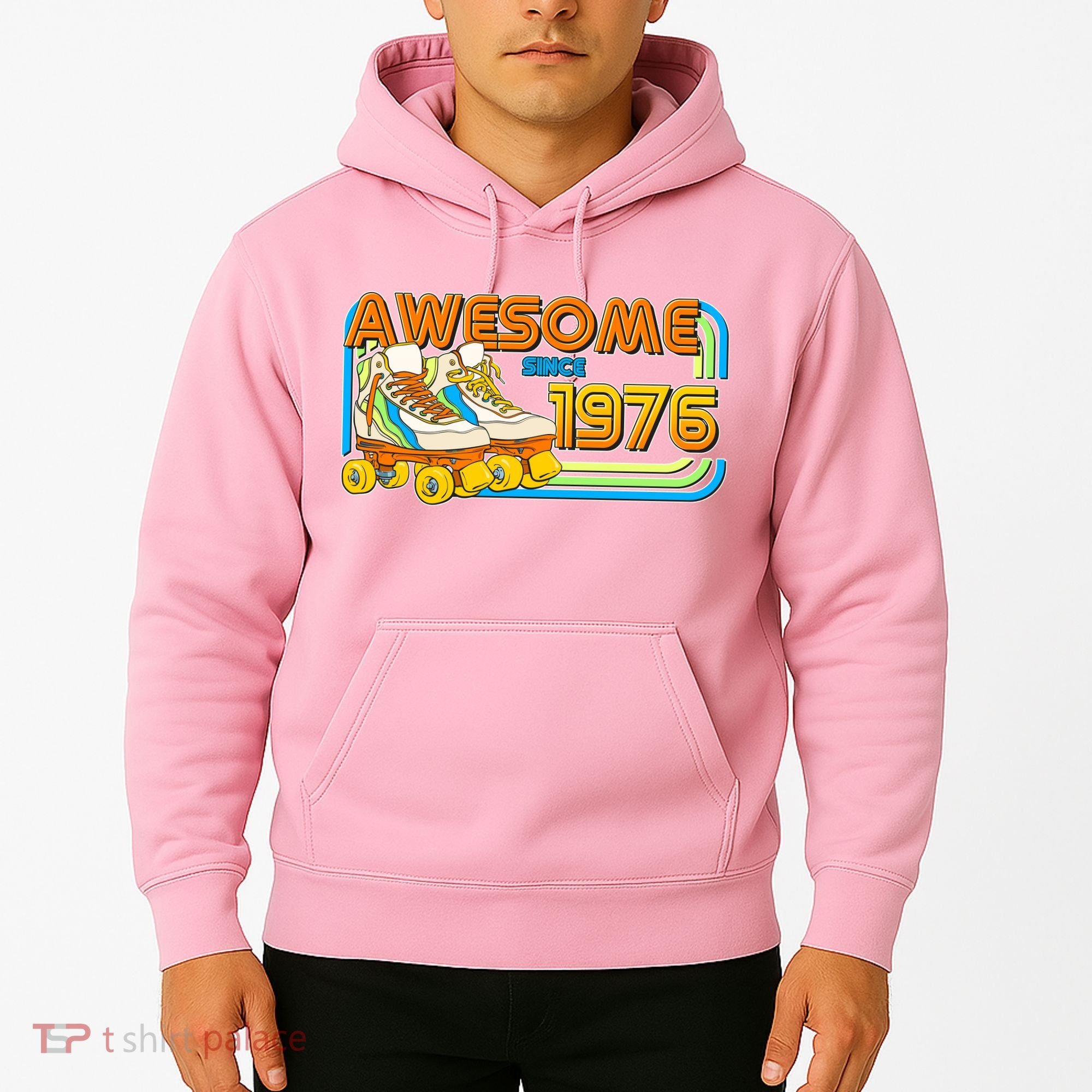 50th Birthday Awesome Since 1976 Retro Roller Skates  Hoodie