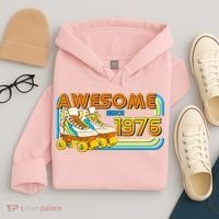 50th Birthday Awesome Since 1976 Retro Roller Skates  Hoodie thumb 4