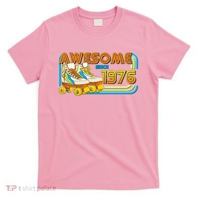 50th Birthday Awesome Since 1976 Retro Roller Skates  T-Shirt