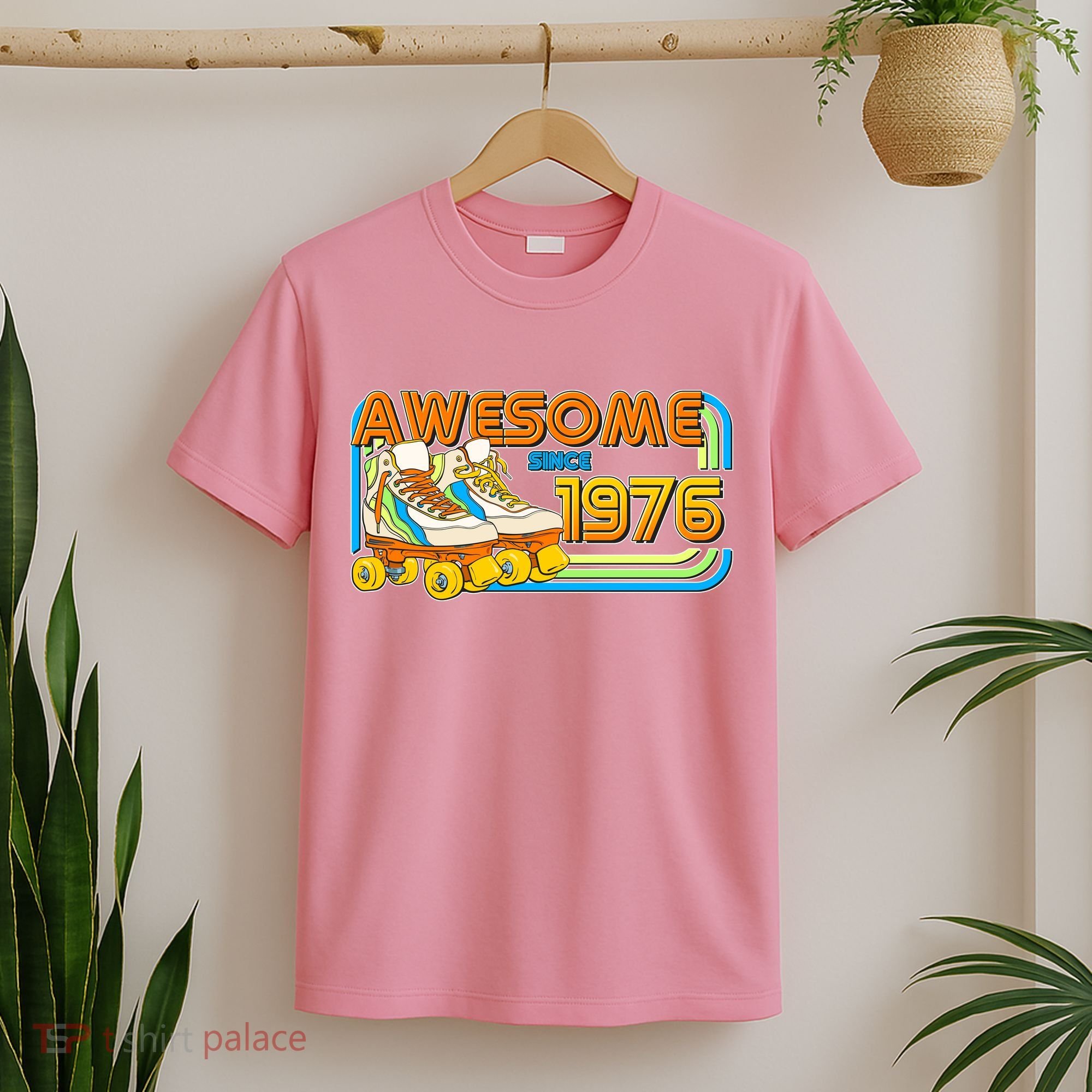 50th Birthday Awesome Since 1976 Retro Roller Skates  T-Shirt