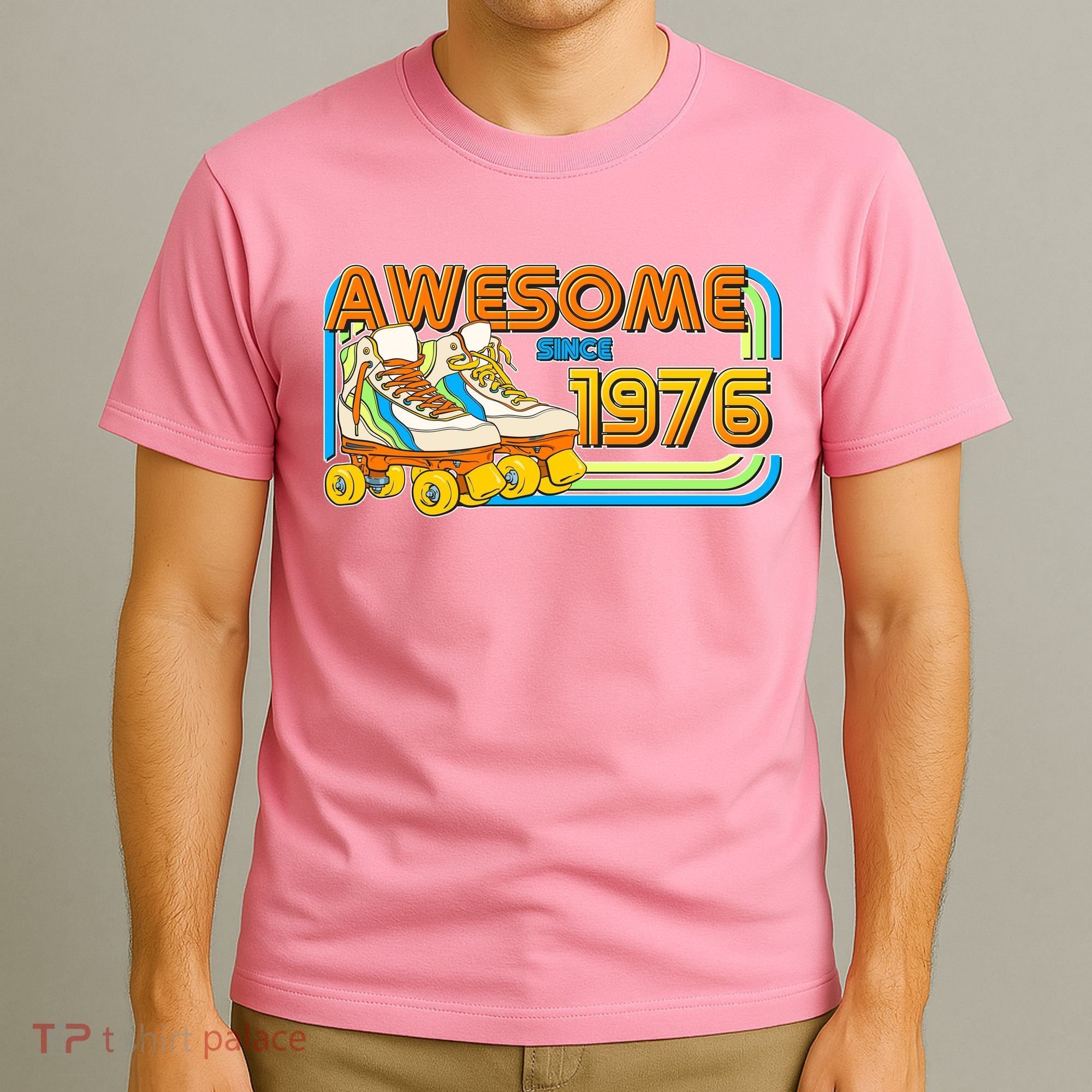 50th Birthday Awesome Since 1976 Retro Roller Skates  T-Shirt