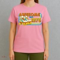 50th Birthday Awesome Since 1976 Retro Roller Skates  T-Shirt thumb 4