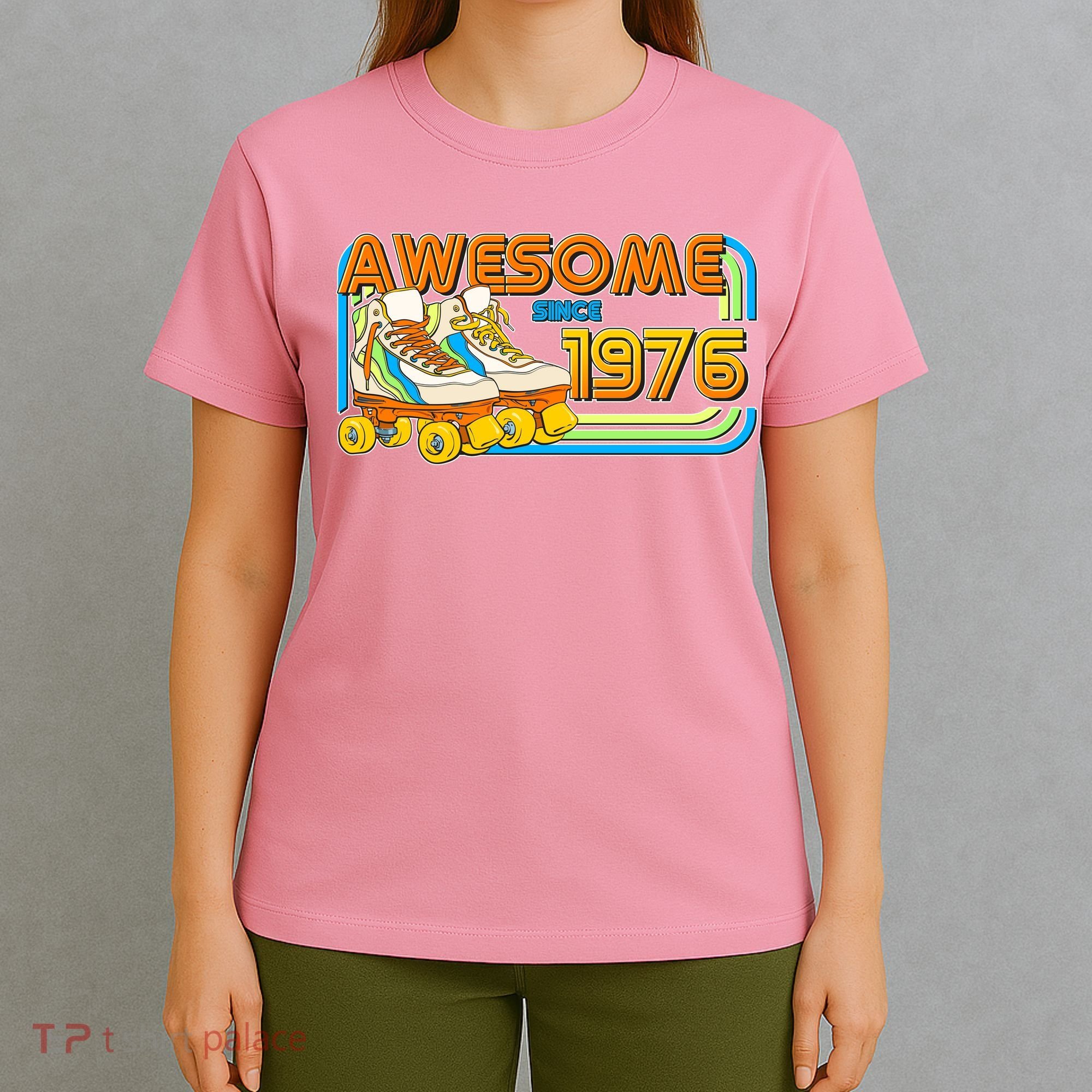 50th Birthday Awesome Since 1976 Retro Roller Skates  T-Shirt