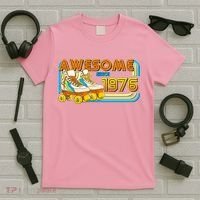 50th Birthday Awesome Since 1976 Retro Roller Skates  T-Shirt thumb 5