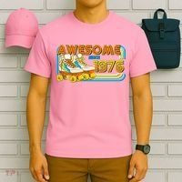50th Birthday Awesome Since 1976 Retro Roller Skates  T-Shirt thumb 6