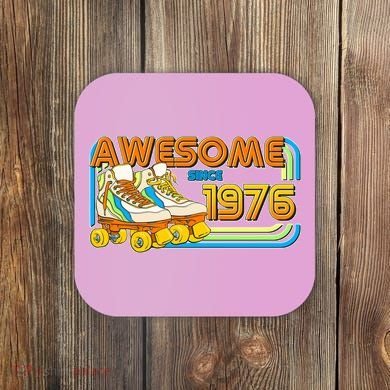 50th Birthday Awesome Since 1976 Retro Roller Skates  Coaster