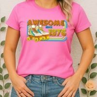 50th Birthday Awesome Since 1976 Retro Roller Skates  Women's T-Shirt thumb 2