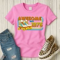 50th Birthday Awesome Since 1976 Retro Roller Skates  Women's T-Shirt thumb 3