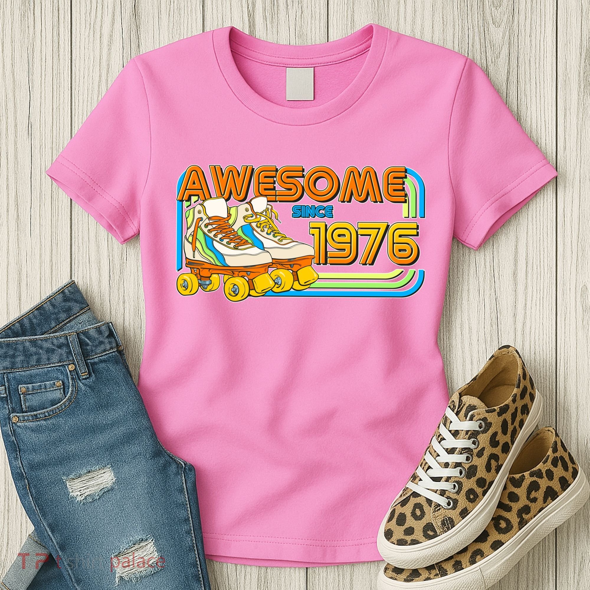 50th Birthday Awesome Since 1976 Retro Roller Skates  Women's T-Shirt