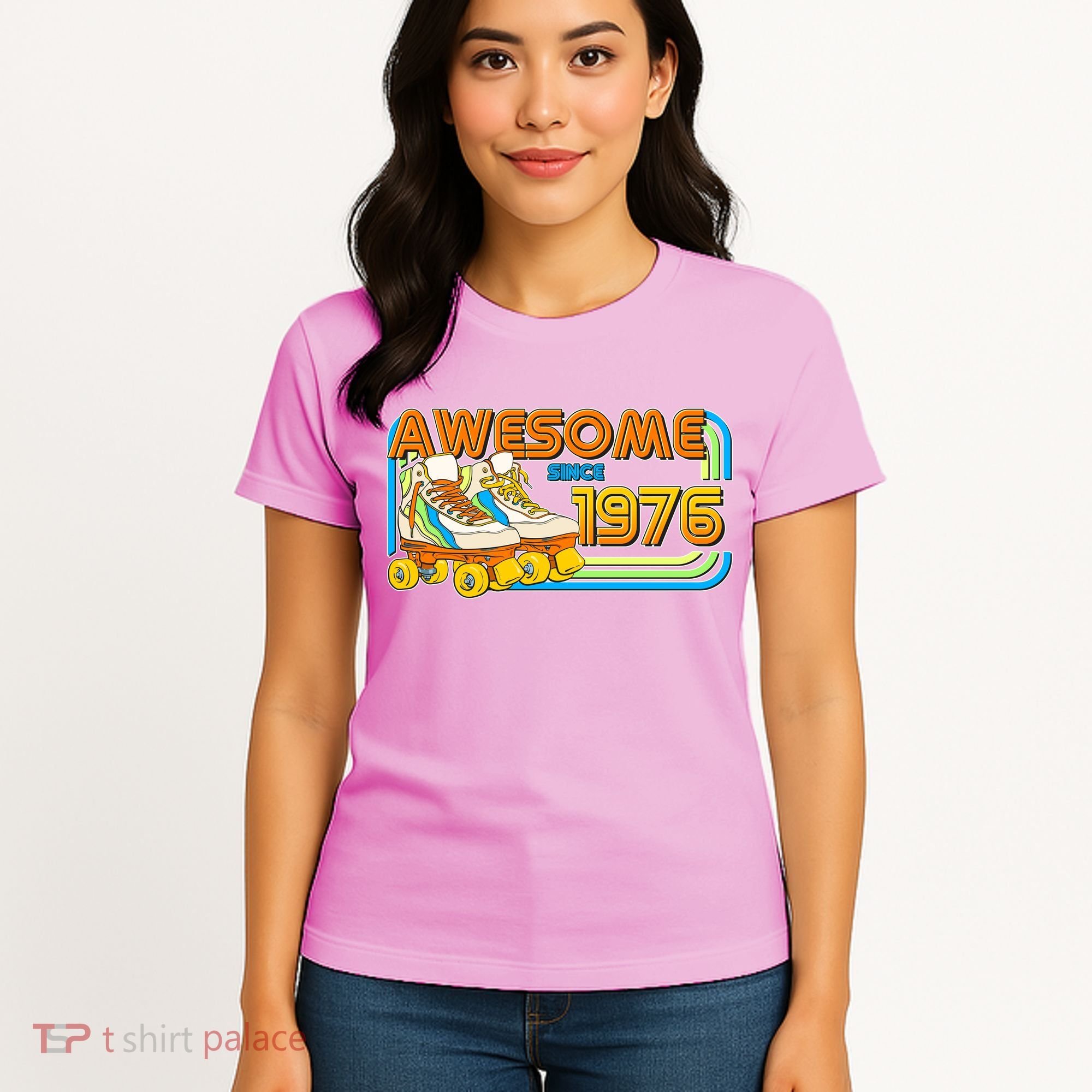 50th Birthday Awesome Since 1976 Retro Roller Skates  Women's T-Shirt