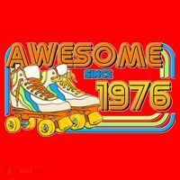 50th Birthday Awesome Since 1976 Retro Roller Skates  Santa Hat thumb 1