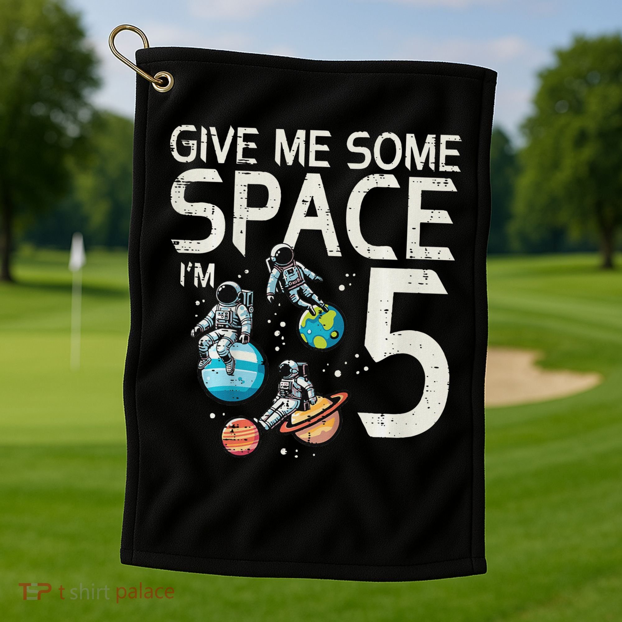 5th Birthday Astronaut Give Me Space 5 Year Old Golf Towel