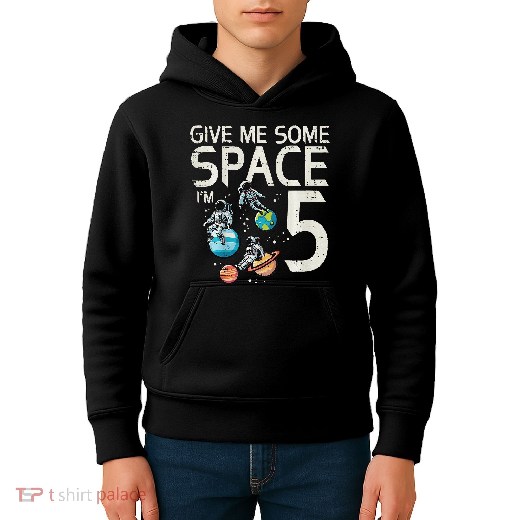 5th Birthday Astronaut Give Me Space 5 Year Old Kids Hoodie