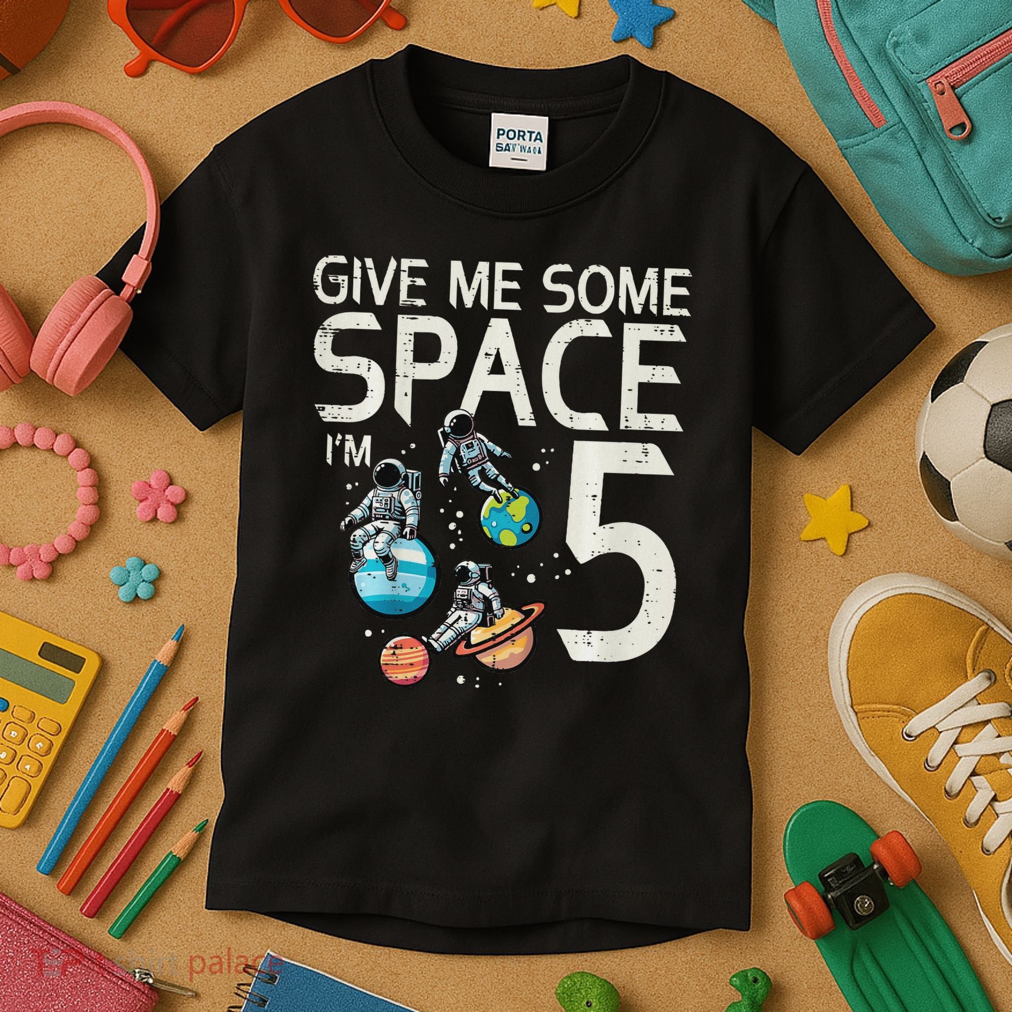 5th Birthday Astronaut Give Me Space 5 Year Old Kids T-Shirt