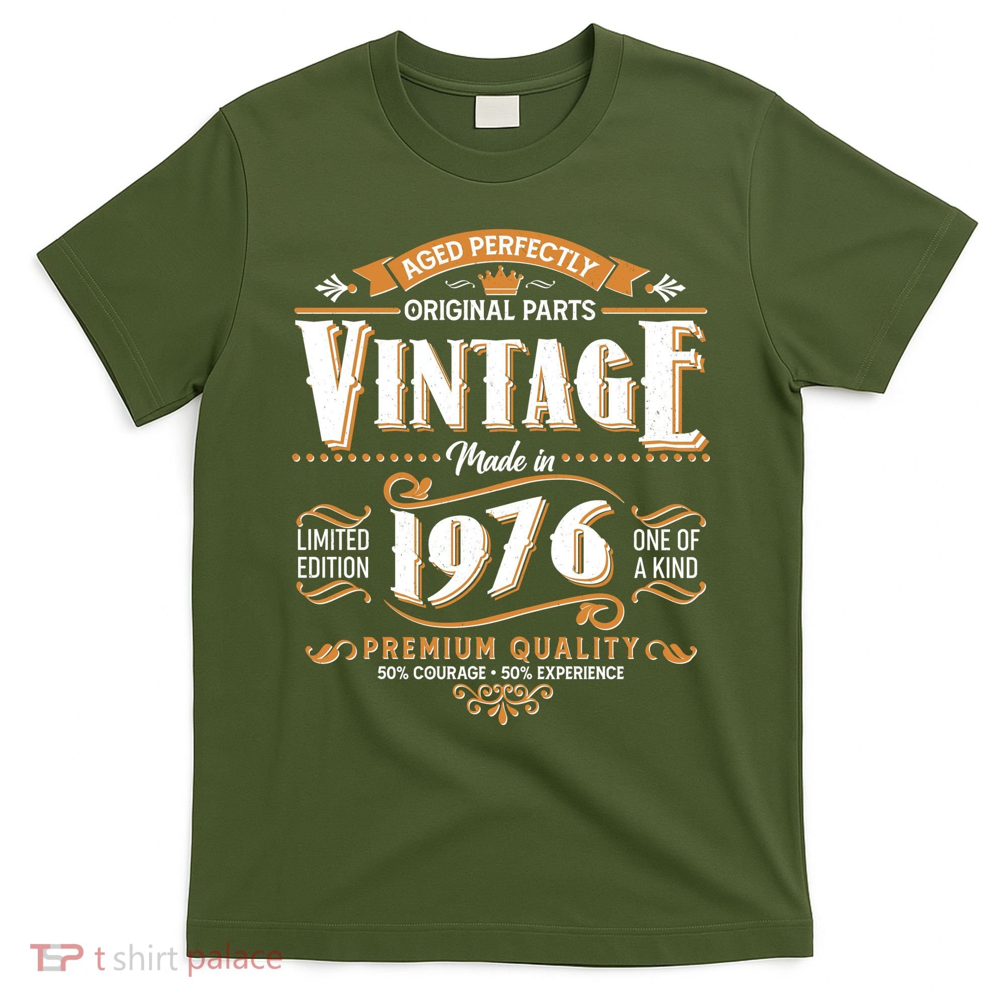 50th Birthday Age Perfectly Original Parts Vintage Made In 1976 Premium Quality T-Shirt