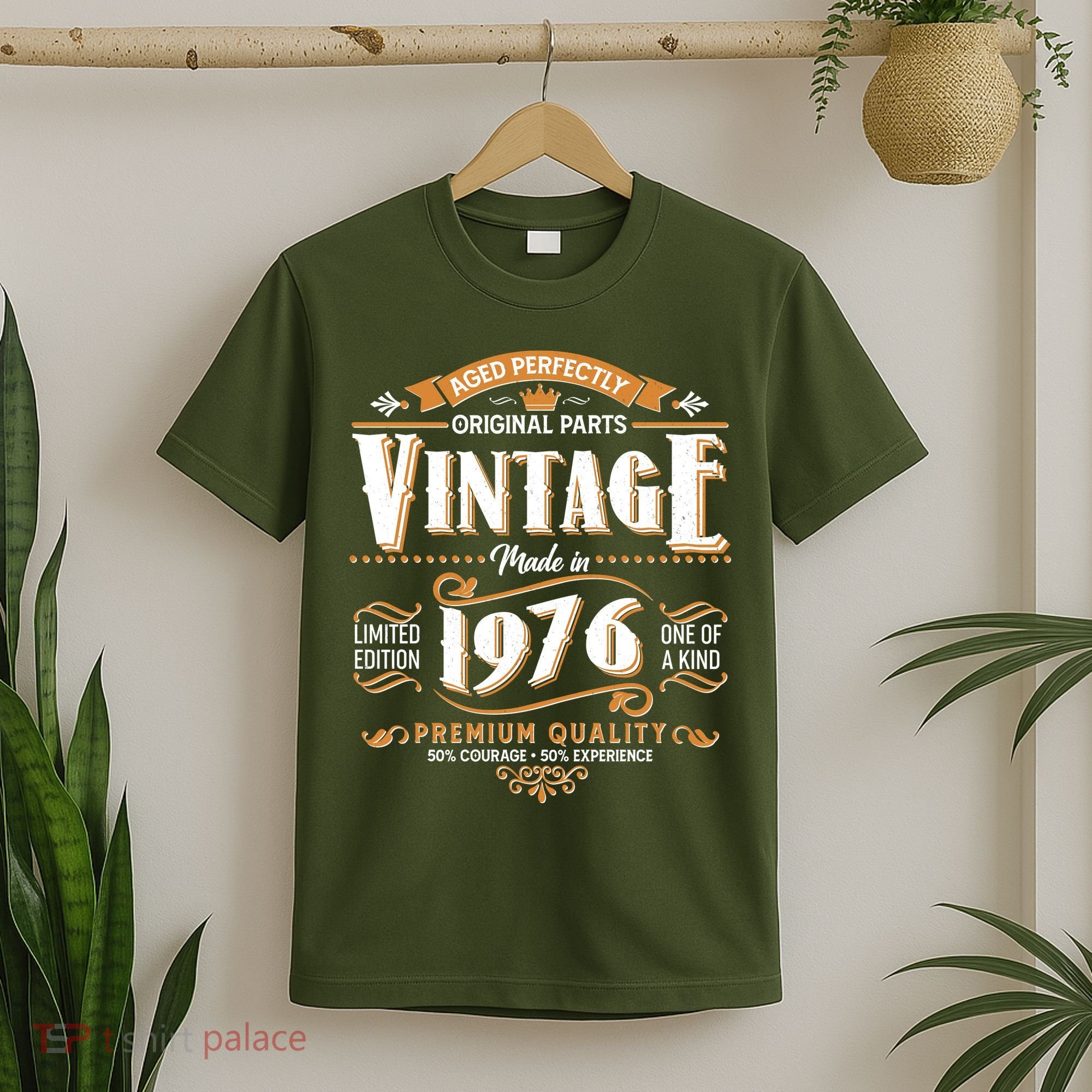 50th Birthday Age Perfectly Original Parts Vintage Made In 1976 Premium Quality T-Shirt