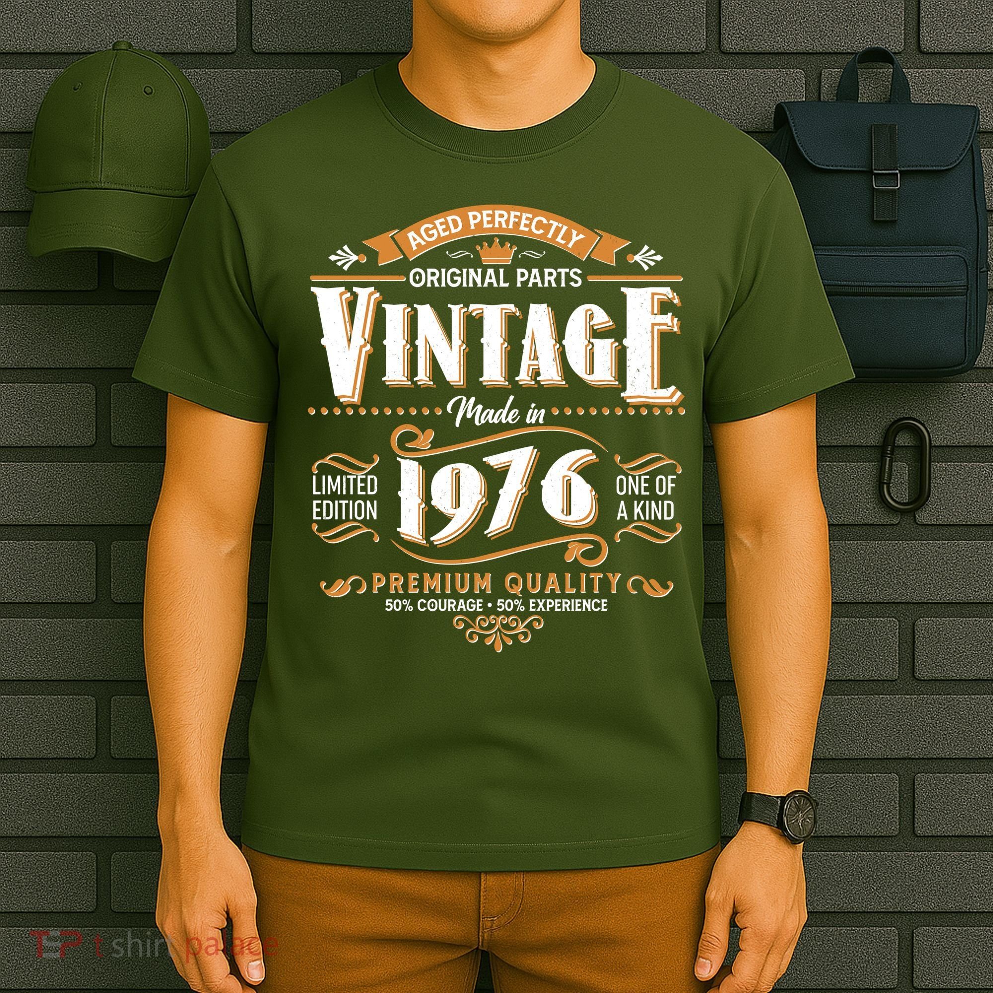 50th Birthday Age Perfectly Original Parts Vintage Made In 1976 Premium Quality T-Shirt