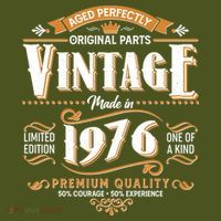50th Birthday Age Perfectly Original Parts Vintage Made In 1976 Premium Quality T-Shirt thumb 7