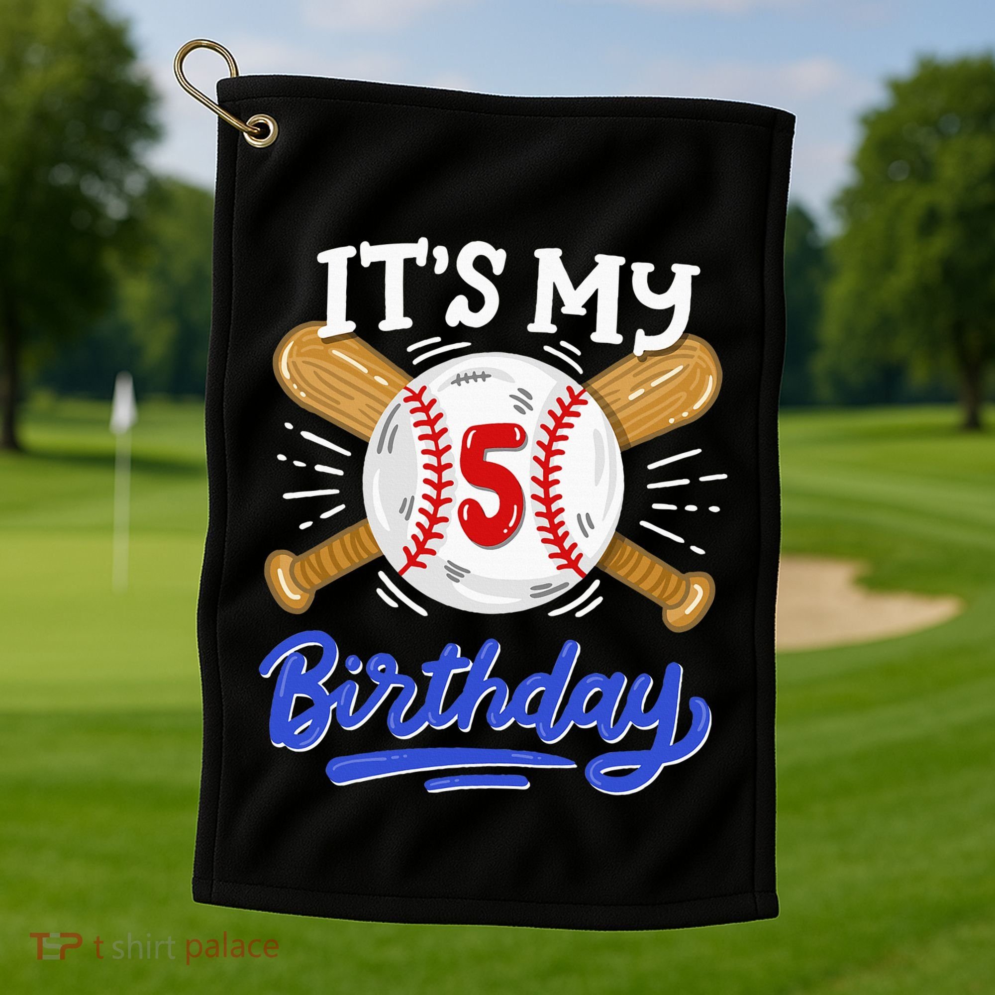 5th Baseball Birthday Party Sport Fan 5 Years Old Golf Towel