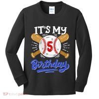 5th Baseball Birthday Party Sport Fan 5 Years Old Kids Long Sleeve Shirt thumb 0