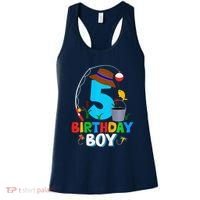 5th Birthday Boy Fishing Fish Bday Party Decorations Women's Tank Top thumb 0